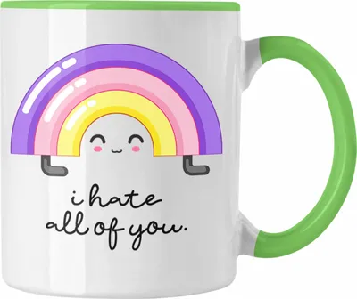 Produktbild von Trendation - I Hate All Of You Tasse Lustiger Spruch Ich Hasse Euch Alle Menschen Humor Fun Witziger Spruch Frauen (Grün)
