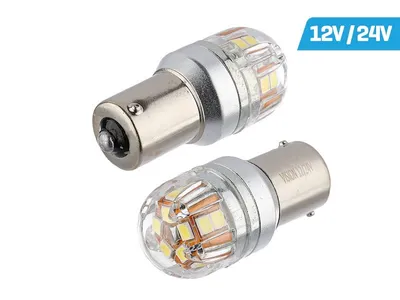 Zdjęcie produktu dla Żarówka VISION P21W BA15s 12/24V 15x 2835 SMD OSRAM Chip, CANBUS, biała, 2 szt.