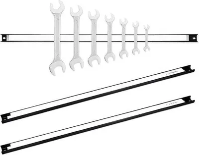 Produktbild von Famanu Magnetischer Werkzeughalter 61 cm - Set mit 3 Haltern, schwarz