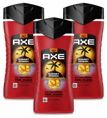 Produktbild von 3 x Axe 3-in-1 Duschgel Sunset Fresh Mango und Mandarine - 250 ml - Vorteilspackung - 3 Stücke