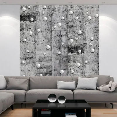 Produktbild von PURO TAPETE - Realistische Tapete ohne Rapport und Versatz 10m Vlies Tapetenrolle Wandtapete modern design Fototapete - Beton Perlen f-A-0389-j-c