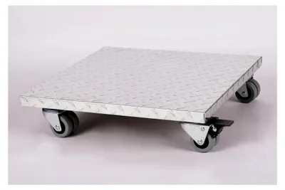 Produktbild von Möbelroller/Pflanzenroller 50x50 cm, ALU, 300 kg, Doppelrollen mit Bremse, hergestellt in Deutschland