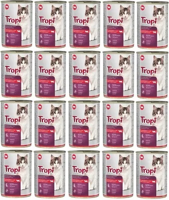 Obrázok produktu pre TROPI Hovädzie krmivo pre mačky 415g x 20 ks BEEF
