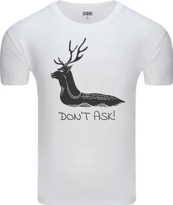 Produktbild von Diarbo Herren T-Shirt mit Lustigem Tierliebhaber Druck Nicht fragen Weiß Gr.XXL