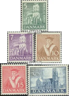 Produktbild von Briefmarken Dänemark 1936 Mi 228-232 (kompl.Ausg.) Jahrgang 1936 komplett postfrisch Reformation