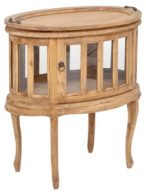 Produktbild von Massivholz Barschrank CORUNA 75cm Antique Natural Servier-Tablett