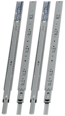 Obrázok produktu pre ISOISL 2 páry koľajníc na zásuvky, dĺžka 650 mm, s tlmením, plný výsuv, 3-dielne, tiché guľôčkové ložiská vhodné pre nábytok a zásuvky