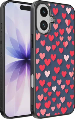 Produktbild von Geeignet für iPhone 17 Telefon Fall mit rosa und roten Herzen Impressum - TPU Backcover Fall mit rosa und roten Herzen Design - Smartphonica