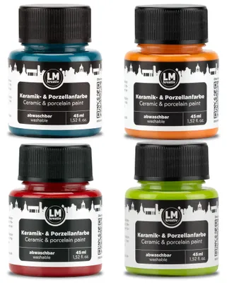 Produktbild von LM-Kreativ Porzellan- & Keramikfarbe Set Spring, 4 x 45 ml