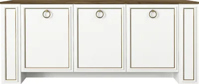 Produktbild von Sideboard Sansa mit 3 Türen in Weiß und Walnuss Holzoptik, 6870