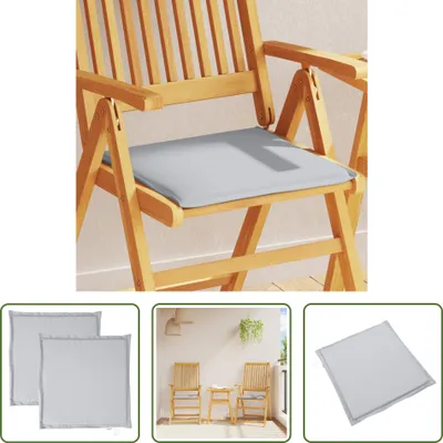 Obrázok produktu pre The Living Store Vankúš na záhradné sedenie 2 ks. Svetlosivý 45x45x2 cm Štvorcový