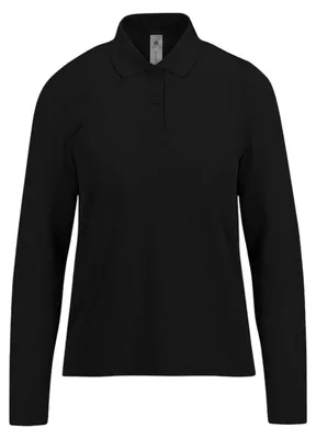 Produktbild von B&C - "My Polo 210" Poloshirt für Damen Langärmlig FK3051 (XXL) (Schwarz)