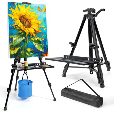 Produktbild von Künstlerstaffelei Malstaffelei Zeichenstaffelei - Aluminium - Teleskopisch - 52 bis 152 cm - Mit Tragetasche