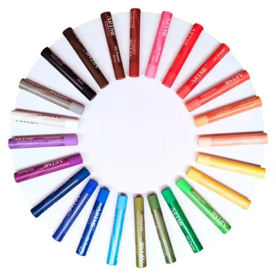 Imagen del producto de Lápices pastel de aceite, juego de 24 unidades, alta intensidad de color, miscibles, ideales para dibujar y pintar