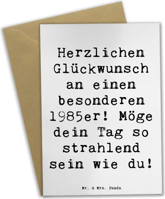 Produktbild von Mr. & Mrs. Panda Grußkarte Spruch 1985 Geburtstag - Weiß - Geschenk, Geburtstagsgeschenk, osterkarte, weihnachtskarten, Erinnerungen, einladungskarten, dankeskarten