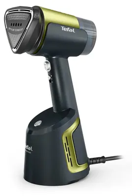 Zdjęcie produktu dla Tefal AeroSteam DT9810, Ręczny parowiec do ubrań, 0,1 l, 0,5 min, Czarny, Złoto, Przyciski, Przełącznik ręczny