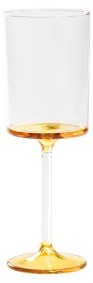 Image de Discobolo Lot De 4 Verres À Vin Blanc En Verre Borosilicate Soufflé À La Main Avec Fond Jaune Or, Capacité 31 Cl Pour Une Dégustation Élégante