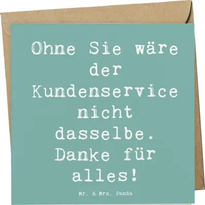Produktbild von Mr. & Mrs. Panda doppelkarte Spruch Kundendienstmitarbeiter Dankeschön - Meeresbrise - Geschenk, Wertschätzung, Danke sagen, anlasskarte, Aufmerksamkeit, Grußkarte, Team
