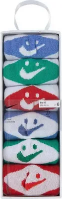 Produktbild von Nike Kids Smiley Crew Socken 6 Paare Weiß EU 27-35 Weiß EU 27-35