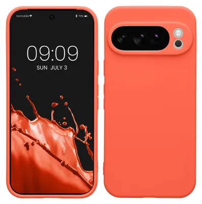 Produktbild von kwmobile Handyhülle für Google Pixel 10 Pro Hülle - weiches Handy Silikon Case - Schutzhülle Cover - Leuchtende Koralle