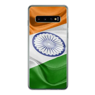 Produktbild von MuchoWow® Handyhülle Schutzhülle Hülle für Samsung Galaxy S10 Nahaufnahme der Flagge von Indien Silikon Softcase Handy Hülle - Handytasche