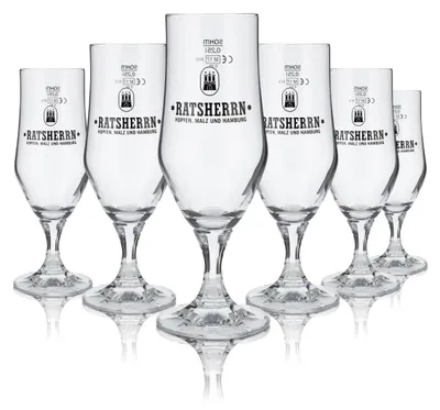 Produktbild von 6x Ratsherrn Pils Glas Bierglas Gläser Exklusives Pokal 0,25l Hammerburg