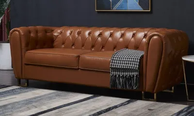 Produktbild von Dreisitzer Wohnsofa Komfortsofa Polstersofa 3-Sitzer Sofa Kunstleder Komfortsofa