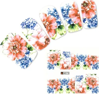 Produktbild von Tattoo Nail Blumen Blätter Aufkleber Nagel Sticker
