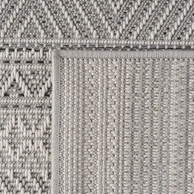 Produktbild von Outdoor Teppich Wetterfest, Küche, Balkon, Terrasse, Garten Wohnzimmer Esszimmer, Skandinavisches Boho Design, Größe: 80 x 150 cm, Farbe: Grau-3