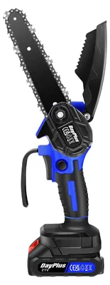 Produktbild von Mini Kettensäge - Kabellos 15,2 cm - 2×1300 mAh Akkus - 21V Li‑Ion - Kettengeschwindigkeit 5300 U/min - Schneidet bis 8 cm - Kette aus Hochkohlenstoffstahl