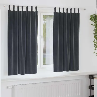 Immagine prodotto di Tende oscuranti 2 pcs Grigio scuro 140 x 175 cm Velluto