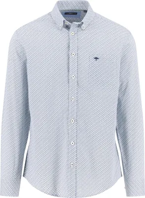 Produktbild von Fynch Hatton Hemd blau bedruckt mit Button-down-Kragen