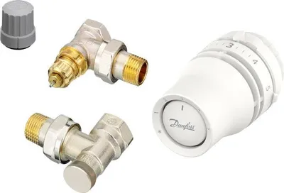 Immagine prodotto di Kit corpo e valvola termostatica click-clack quadrata ottone nichelato DANFOSS