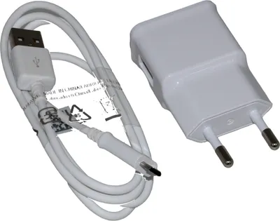Produktbild von Ladegerät für original Samsung Galaxy A7 (2018) / A6+ (2018) / Galaxy J6+ Duos / Galaxy J4+ Duos Datenkabel in Weiß White 2.0 USB Datenkabel Netzteil 1A Ampere 1000 mAh Travel Charger MicroUSB + Emiro Reinigungspad