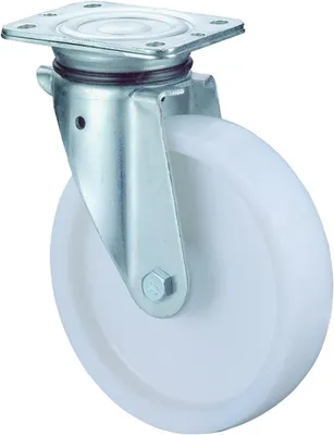 Produktbild von Schwerlast-Lenkrolle mit Anschraubplatte und Kunststoffrad, 150 mm