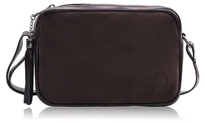 Produktbild von Damen Posttasche aus braunem Leder mit Wildleder Paolo Peruzzi Z-57-BRZM