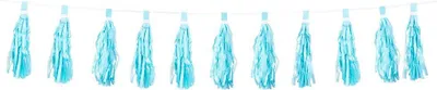 Produktbild von Quastengirlande 3 m hellblau