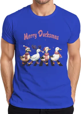 Produktbild von Merry Ducksmas Entenliebhaber Enten - Weihnachten Xmas Christmas Herren T-Shirt, Blau, 3XL