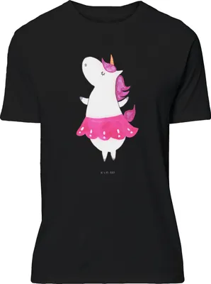 Produktbild von Mr. & Mrs. Panda T-Shirt Einhorn Ballerina - Schwarz - Geschenk, oberteil, Unicorn, S, Lebensfreude, Statement-Shirt, Spaß, mit Spruch, Geburtstag, Wohnung, Tshirt