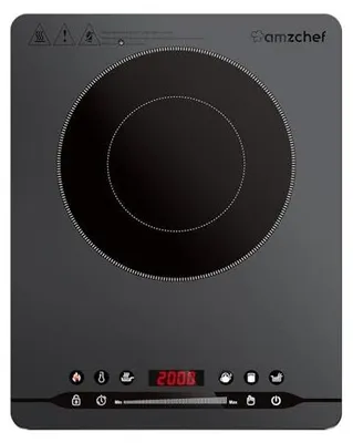 Produktbild von Amzchef Induction Hob 2000 W Ruhiges Laufen (≤ 42 dB), 9 Power -Temperatur -Werte, 4 automatische Menüs, Ultra -Dünngehäuse -Design, Sicherheitsschlos
