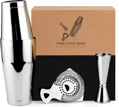 Produktbild von Edelstahl-Cocktailshaker-Set 18/28 oz mit Sieb und Maßbecher