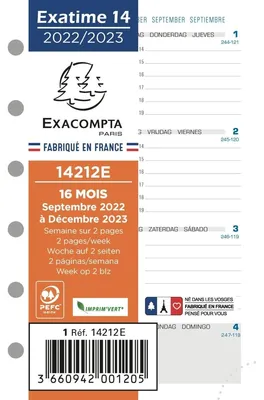 Image de EXACOMPTA 14212E Nachfüllung für Exatime 14