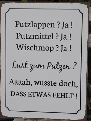 Produktbild von Shabby Chic Metallspruchschild "Lust zum Putzen"