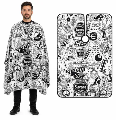 Zdjęcie produktu dla Peleryna fryzjerska barberska do salonu duża strzyżenia 140x150 cm