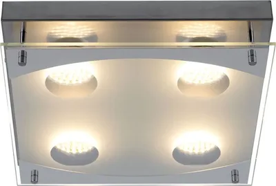 Produktbild von LED Deckenleuchte, chrom, Glas satiniert, L 26 cm