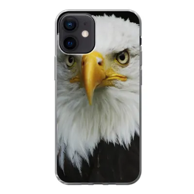 Produktbild von MuchoWow® Handyhülle Schutzhülle Hülle für iPhone 12 Adler - Schwarz - Weiß Silikon Softcase Handy Hülle - Schutzhülle