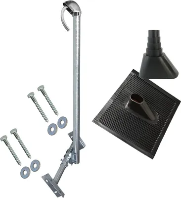 Produktbild von PremiumX BASIC X120-48F Dachsparrenhalter 120cm Mast Kappe Ziegel schwarz