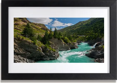 Produktbild von Bild 30x20 MDF-Rahmen Wandkunst Berge Fluss-Landschaft