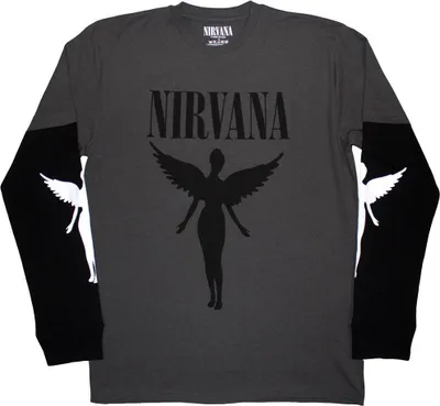 Image de Nirvana - "In Utero" T-shirt pour homme/femme unie, en couches, manches longues RO14334 (L) (Anthracite/Noir)