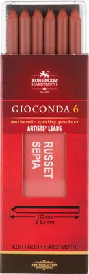 Obrázok produktu pre KOH krieda - krieda - náplne 5,6 mm sépiová červenohnedá 6 kusov